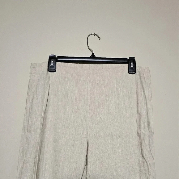 J. Jill Linen Stretch Capri Pants Women’s Size Medium Tall Beige Elastic Waist - Picture 4 of 8